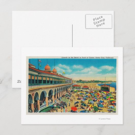 Kroegen op de strand voor het casino briefkaart (Voorkant / Achterkant)