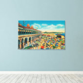 Kroegen op de strand voor het casino canvas afdruk (Insitu (Houten vloer))