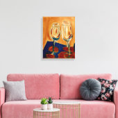 Kroegentoast met Vier Wijn Glazen Canvas Afdruk (Insitu (Woonkamer))