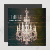 Kroeglanden Houten Kroonluchter bruiloft Kaart (Voorkant / Achterkant)