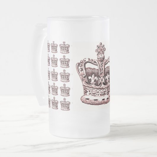 KROEIEN MET DE AFDRUKKING FLEUR DE LIS EN ROSSEN MATGLAS BIERPUL (Voorkant links)