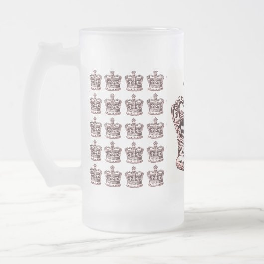 KROEIEN MET DE AFDRUKKING FLEUR DE LIS EN ROSSEN MATGLAS BIERPUL (Links)