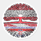 Kroen Desterreichisch Baum Ronde Sticker (Voorkant)