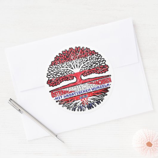 Kroen Desterreichisch Baum Ronde Sticker (Envelop)