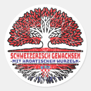 Kroen Stuk Schweizz Baum Wurzel Ronde Sticker