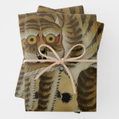 Kroerende Tijger Minhwa met Ekster Inpakpapier Vel (In situ)