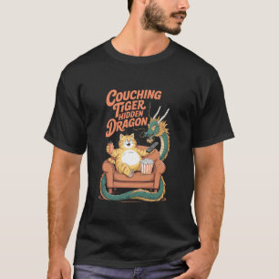 Kroerende Tijger Verborgen Draak Grappige Kat Popc T-shirt