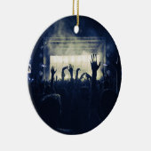 Kroes en podium - blauw keramisch ornament (Rechts)