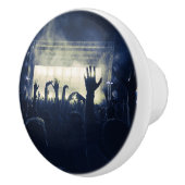 Kroes en podium - blauw keramische knop (Rechts)