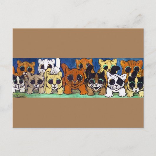 Kroes van katten, Louis Wain Briefkaart (Voorkant)