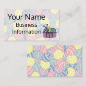 Kroesballen van garen en mandjes visitekaartje (Voorkant / Achterkant)