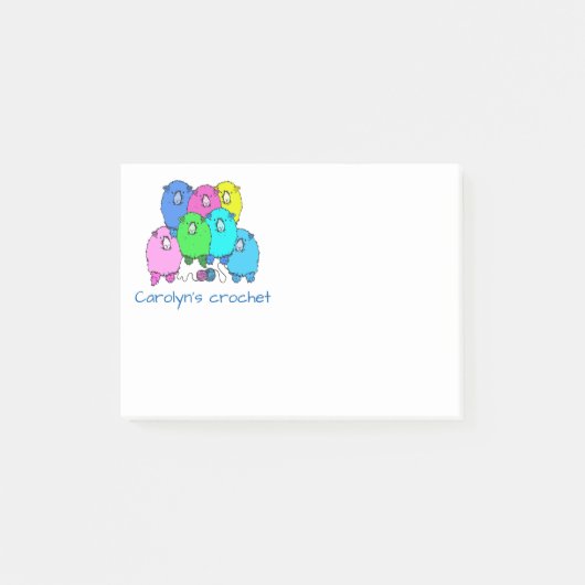 Kroesbiljetten. Fluffie schapen en gepersonaliseer Post-it® Notes (Voorkant)