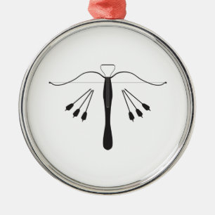 Kroesboog en bouten, in Silhouette geplaatst Metalen Ornament