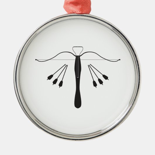 Kroesboog en bouten, in Silhouette geplaatst Metalen Ornament (Voorkant)