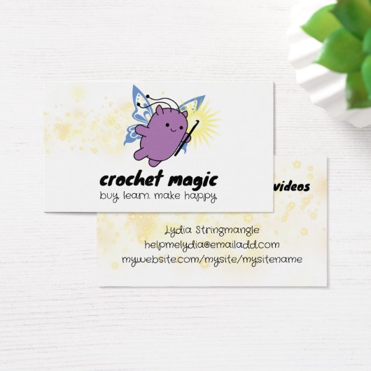 Kroeshaakjes, schattige derelf-garens visitekaartje (Bureau)