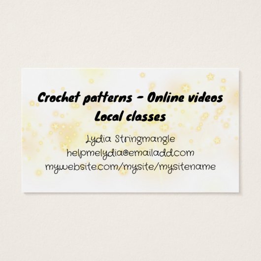 Kroeshaakjes, schattige derelf-garens visitekaartje (Achterkant)