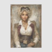 Kroeshaar Steampunk Vrouw, Korset EB2L Decoupage Tissuepapier (Voorkant)