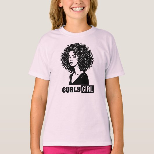 Kroeskop Meisje T-shirt (Voorkant)