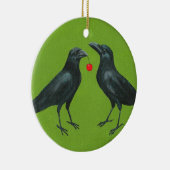 kroespaar w/kersensversiering keramisch ornament (Rechts)