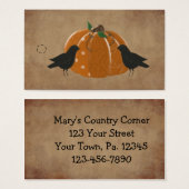 Krogen en pompoenprimitief Label Visitekaartjes (Voorkant /achterkant)