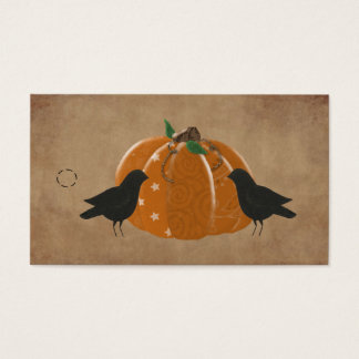 Krogen en pompoenprimitief Label Visitekaartjes