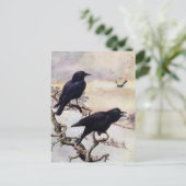 Krogen in de illustratie van de winter briefkaart (Staand voorkant)