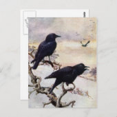 Krogen in de illustratie van de winter briefkaart (Voorkant / Achterkant)