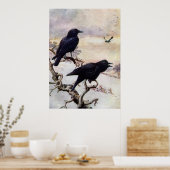 Krogen in de  illustratie van de winter poster (Keuken)