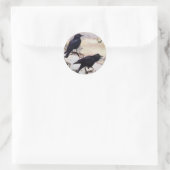 Krogen in de  illustratie van de winter ronde sticker (Tas)