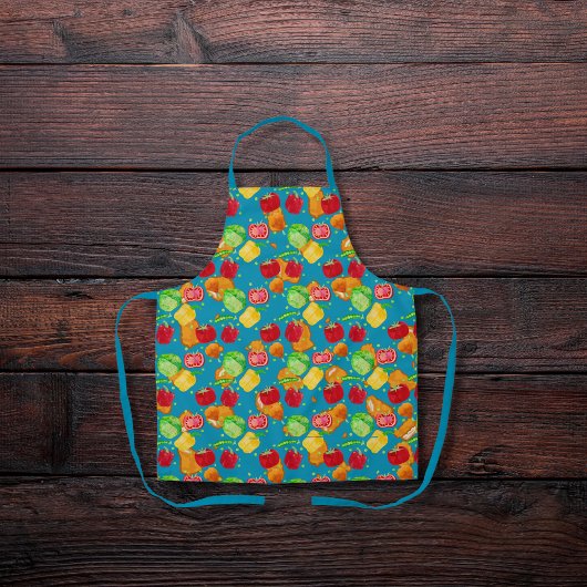 Krokante, knapperige salade blauwgroen blauw schort