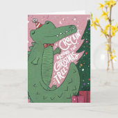 Krokkin rond het Wenskaart van de kerstboom Kaart (Gele Bloem)