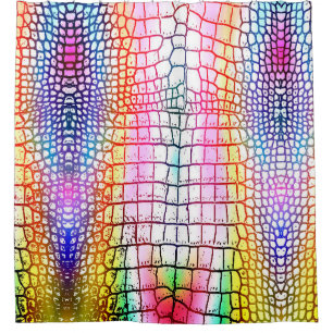 Krokodil abstract patroon, kleurig patroon douchegordijn