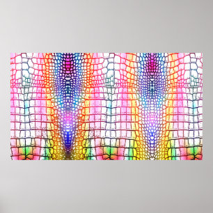 Krokodil abstract patroon, kleurrijk patroon poster