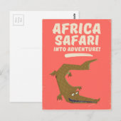 Krokodil Afrika Safari poster! Briefkaart (Voorkant / Achterkant)