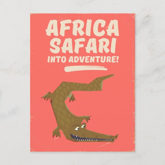 Krokodil Afrika Safari poster! Briefkaart (Voorkant)