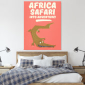 Krokodil Afrika Safari poster! Canvas Afdruk (Insitu (Slaapkamer))