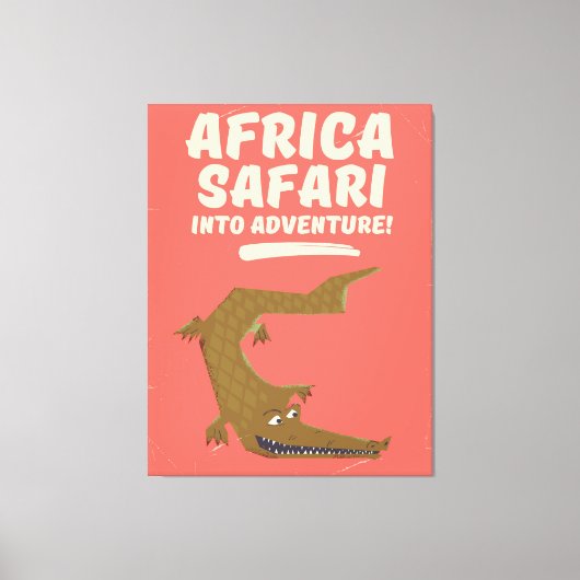 Krokodil Afrika Safari poster! Canvas Afdruk (Voorkant)