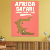 Krokodil Afrika Safari poster! Canvas Afdruk (Insitu (Woonkamer))