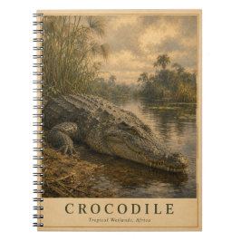 Krokodil Afrikaanse Wetlands VINTAGE Notitieboek