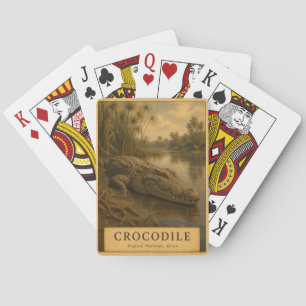 Krokodil Afrikaanse Wetlands VINTAGE Pokerkaarten