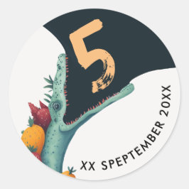 Krokodil Aligator Tropische wilde verjaardag Ronde Sticker