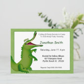 Krokodil/Alligator Birthday Uitnodiging (Staand voorkant)