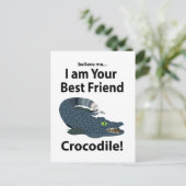 Krokodil Alligator Grappig Briefkaart (Staand voorkant)