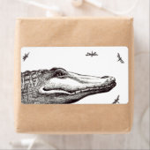 Krokodil alligator libellen leuke kunst tekening etiket (Insitu)