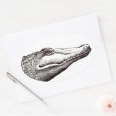 Krokodil alligator libellen leuke kunst tekening ovale sticker (Envelop)