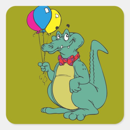 Krokodil/alligator met Sticker van ballonnen (Voorkant)