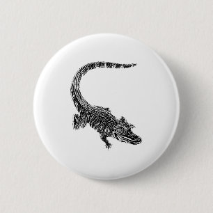 Krokodil Alligator Motief Reptiel Tanden Dier Krok Ronde Button 5,7 Cm