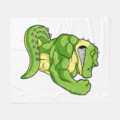 Krokodil als Bodybuilder en grote spieren Fleece Deken (Voorkant (Horizontaal))