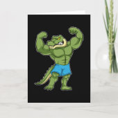 Krokodil als bodybuilder extreem kaart (Voorkant)