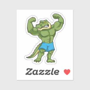 Krokodil als bodybuilder extreem sticker